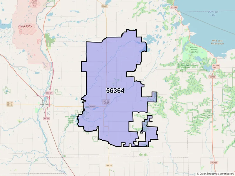 Map of ZIP Code 56364 — Pierz, MN