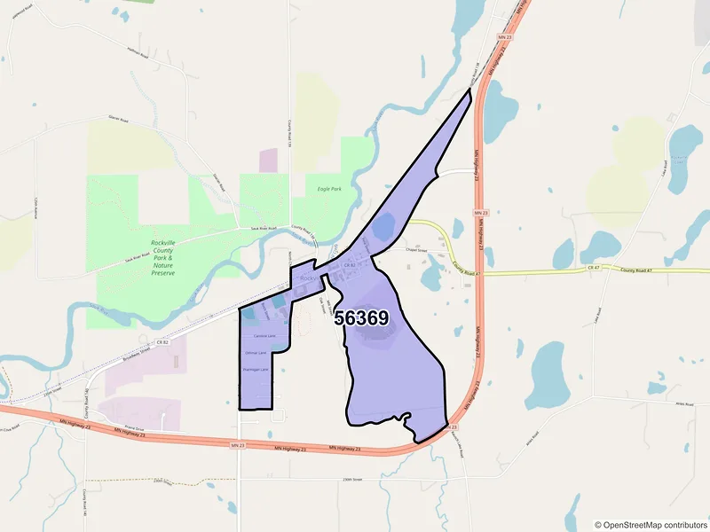 Map of Rockville, Minnesota and ZIP codes