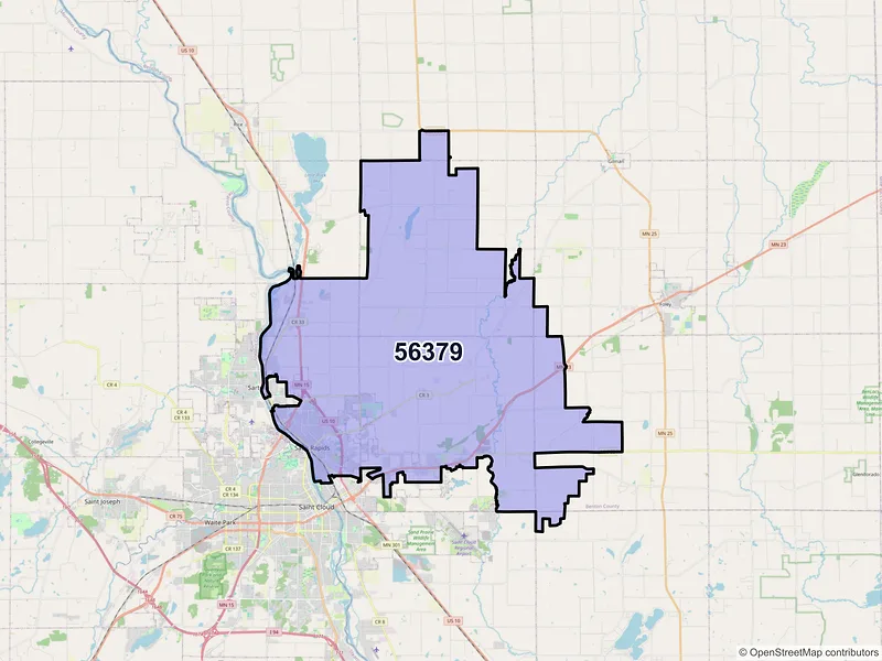 Map of ZIP Code 56379 — Sauk Rapids, MN