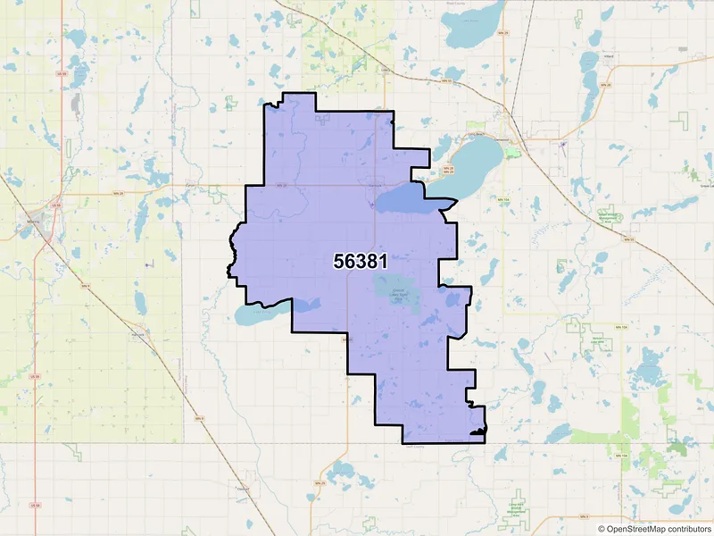 Map of ZIP Code 56381 — Starbuck, MN
