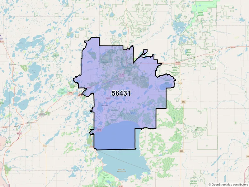 Map of ZIP Code 56431 — Aitkin, MN