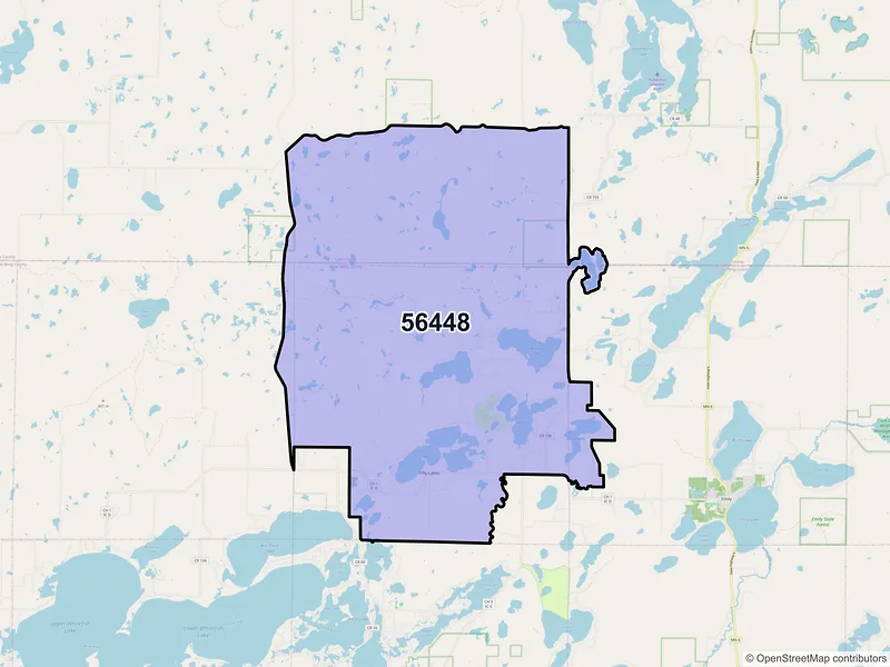 Map of ZIP Code 56448 — Fifty Lakes, MN