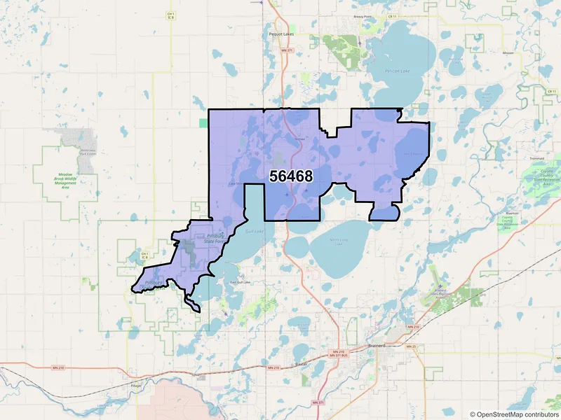 Map of ZIP Code 56468 — Nisswa, MN