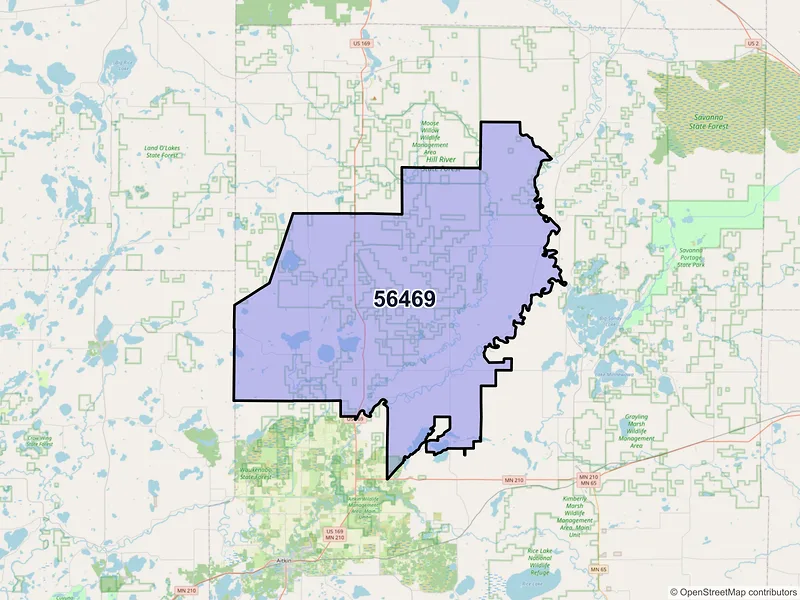Map of ZIP Code 56469 — Palisade, MN