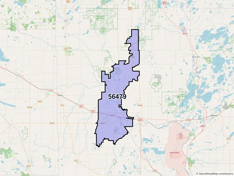 Map of ZIP Code 56479 — Staples, MN
