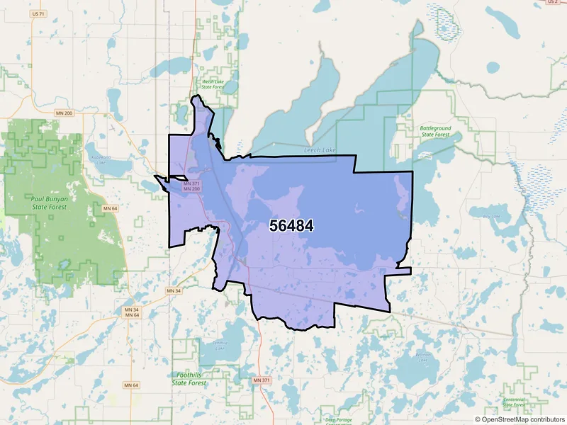 Map of ZIP Code 56484 — Walker, MN