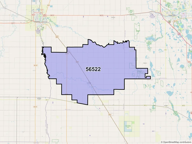 Map of ZIP Code 56522 — Campbell, MN