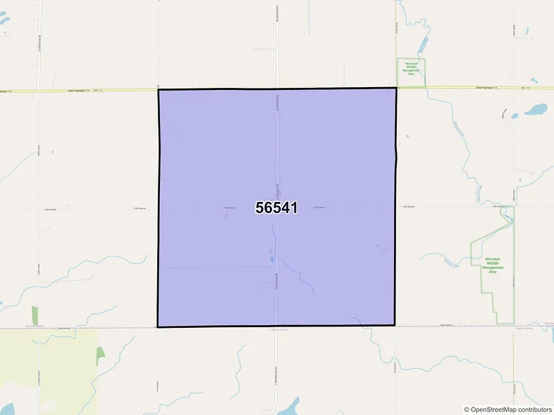 Map of Flom, Minnesota and ZIP codes