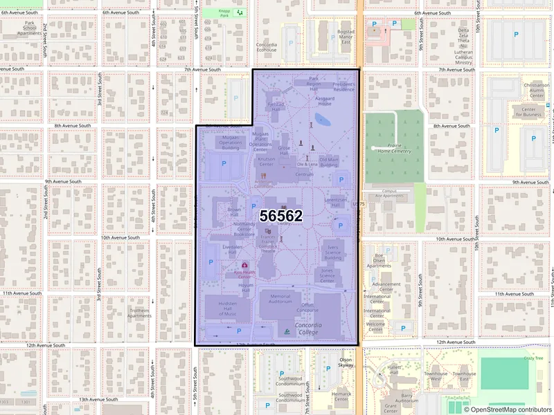 Map of ZIP Code 56562 — Moorhead, MN