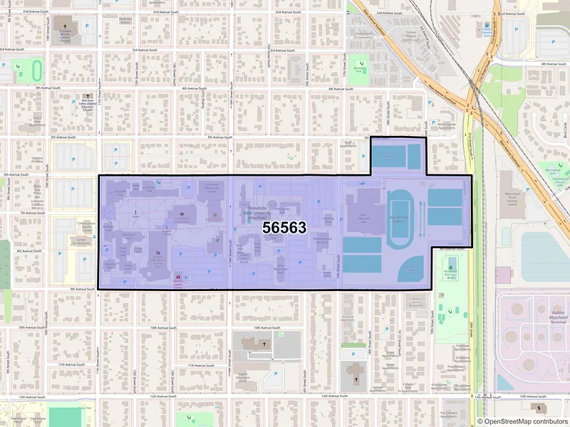 Map of ZIP Code 56563 — Moorhead, MN