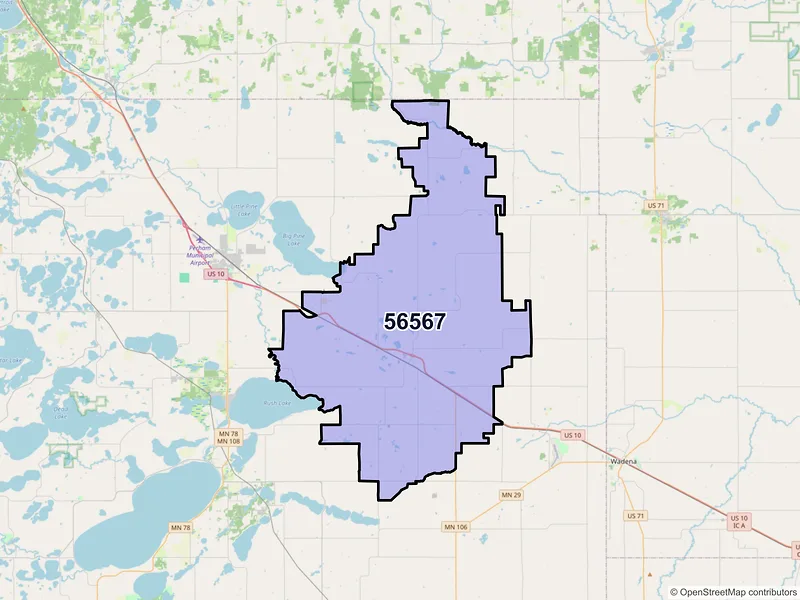 Map of ZIP Code 56567 — New York Mills, MN
