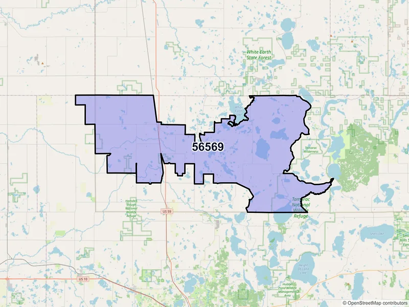 Map of ZIP Code 56569 — Ogema, MN
