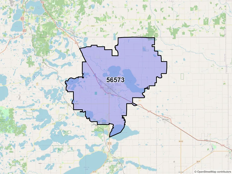 Map of ZIP Code 56573 — Perham, MN