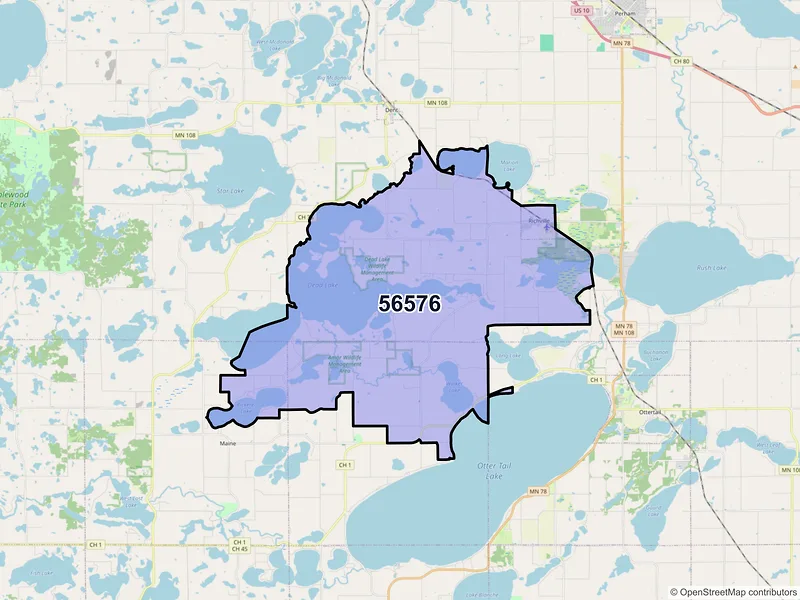 Map of ZIP Code 56576 — Richville, MN