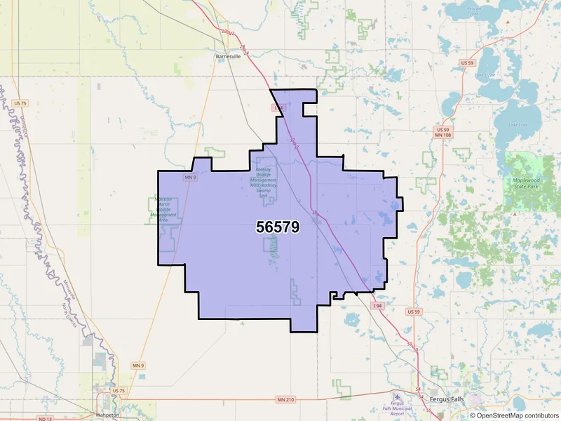 Map of ZIP Code 56579 — Rothsay, MN