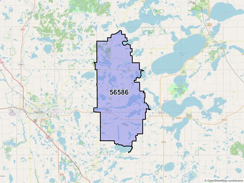 Map of ZIP Code 56586 — Underwood, MN