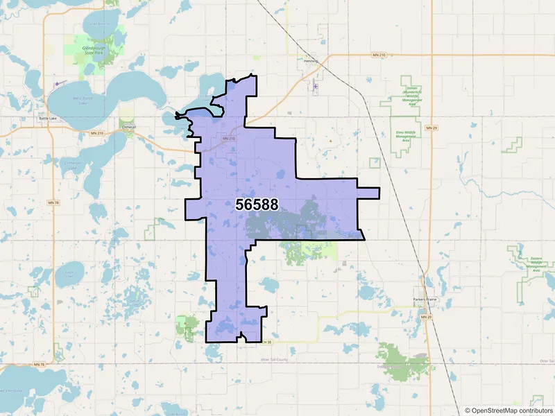 Map of ZIP Code 56588 — Vining, MN