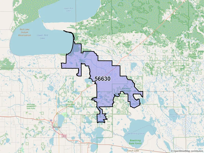 Map of ZIP Code 56630 — Blackduck, MN