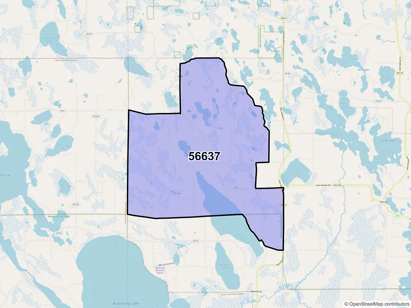 Map of ZIP Code 56637 — Talmoon, MN
