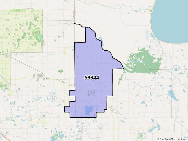 Map of ZIP Code 56644 — Gonvick, MN