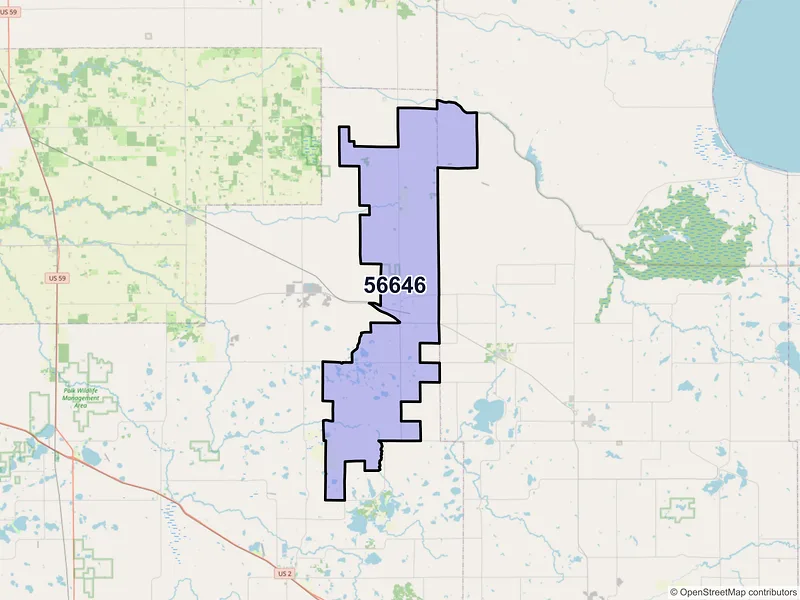 Map of ZIP Code 56646 — Gully, MN