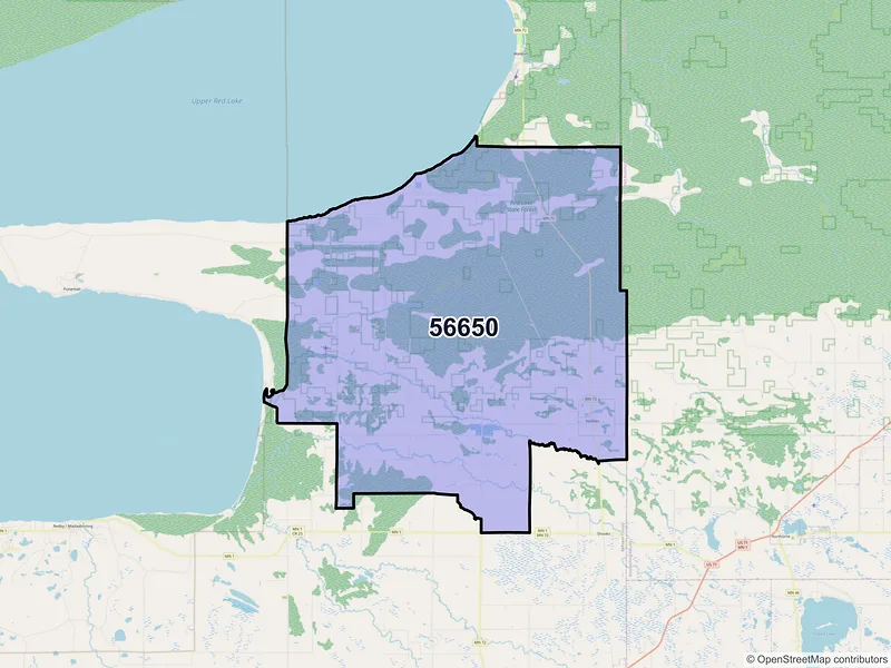 Map of ZIP Code 56650 — Kelliher, MN