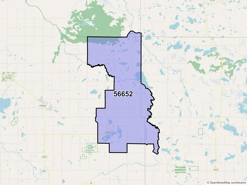 Map of ZIP Code 56652 — Leonard, MN
