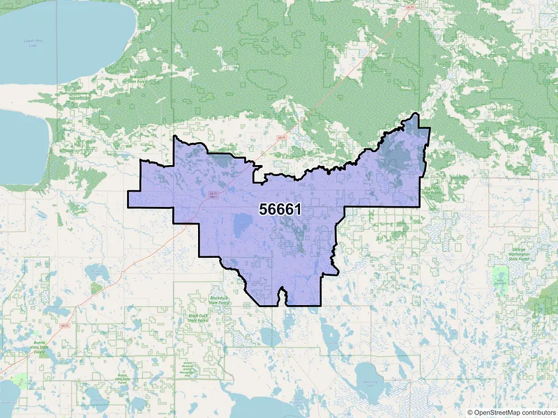 Map of ZIP Code 56661 — Northome, MN