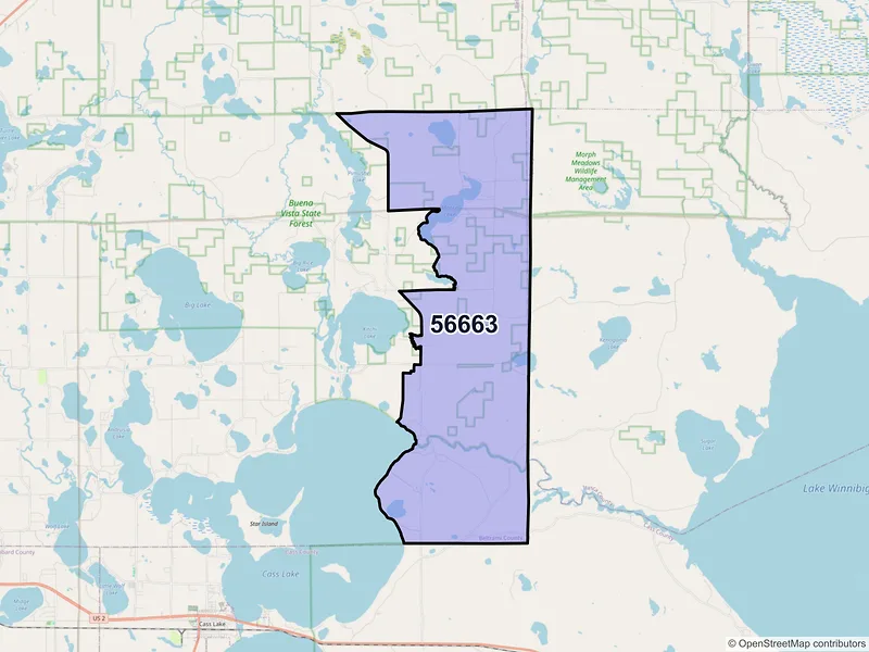Map of Pennington, Minnesota and ZIP codes