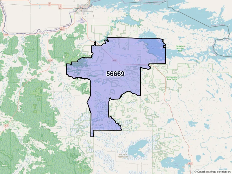 Map of ZIP Code 56669 — Kabetogama, MN