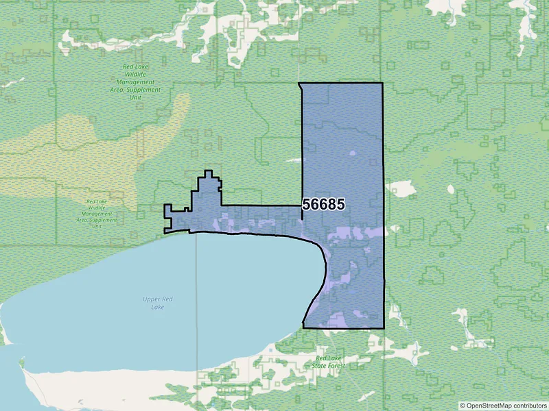 Map of Waskish, Minnesota and ZIP codes
