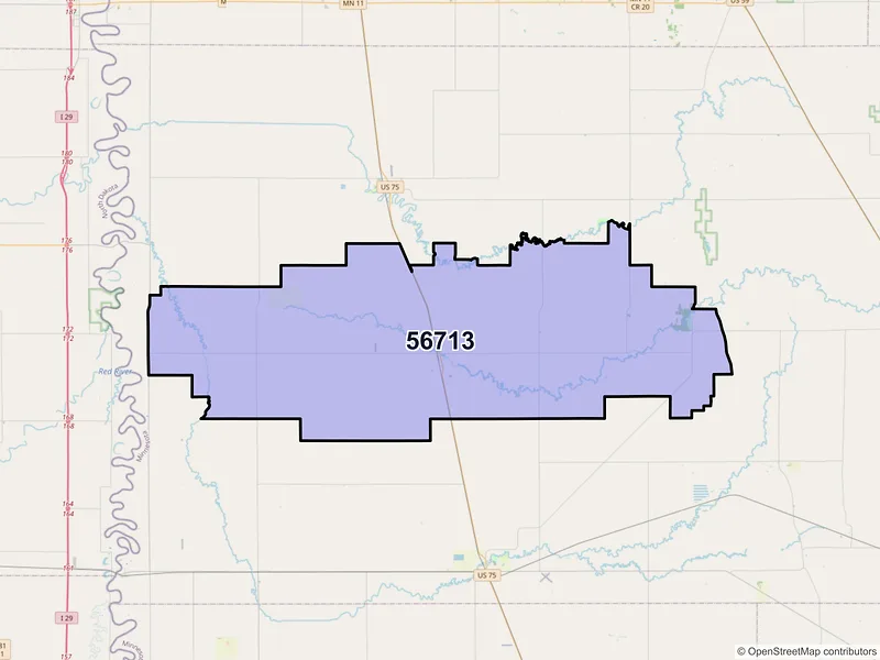 Map of ZIP Code 56713 — Argyle, MN