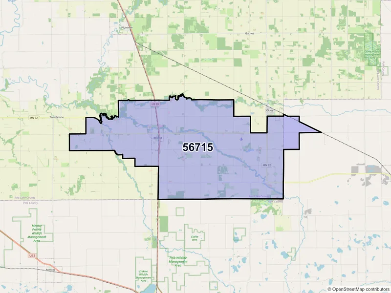 Map of ZIP Code 56715 — Brooks, MN