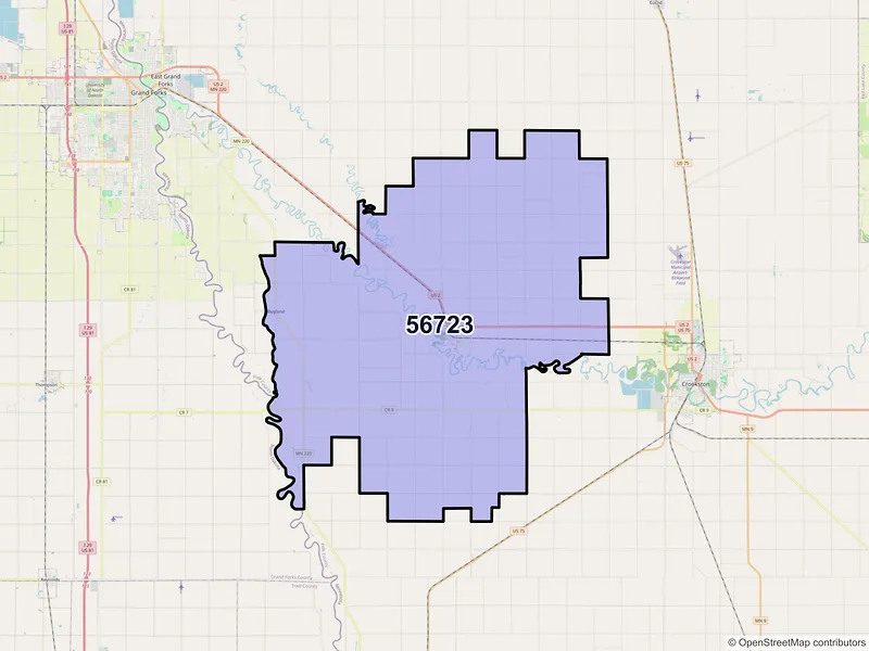 Map of ZIP Code 56723 — Fisher, MN