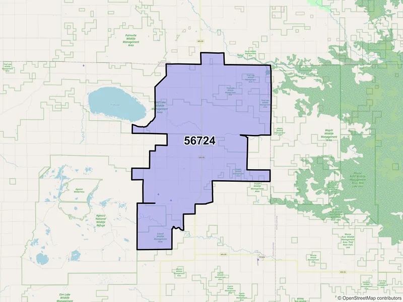 Map of ZIP Code 56724 — Gatzke, MN