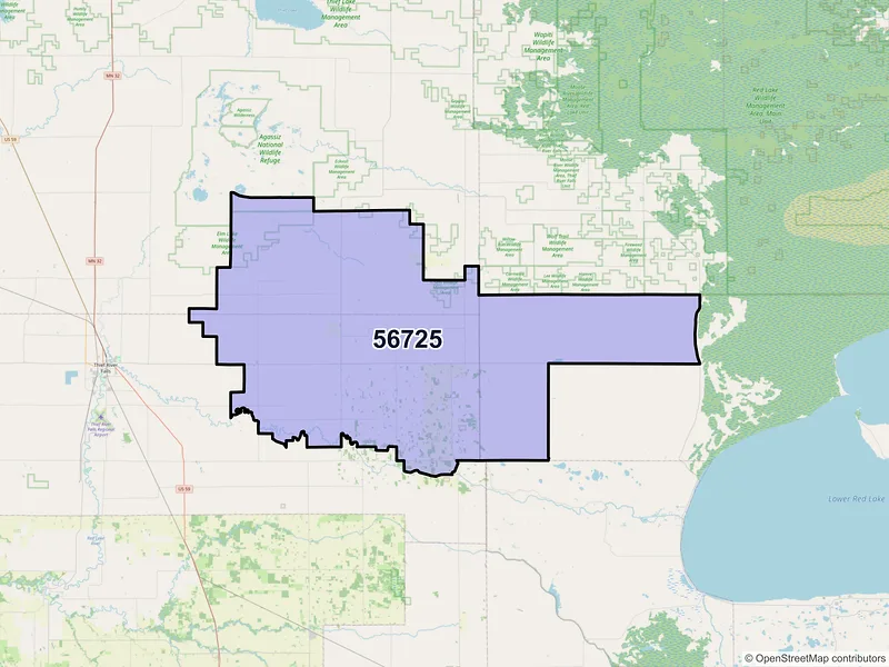 Map of ZIP Code 56725 — Goodridge, MN