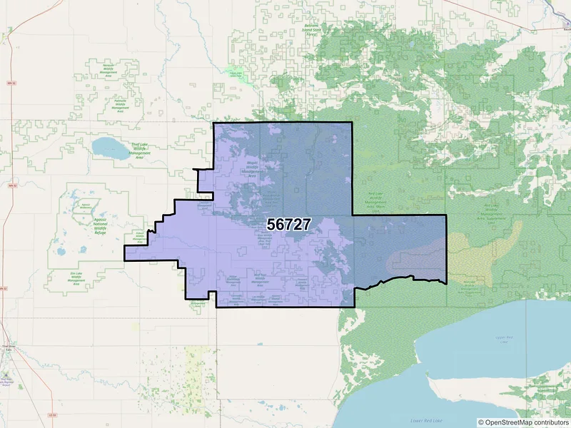 Map of ZIP Code 56727 — Grygla, MN