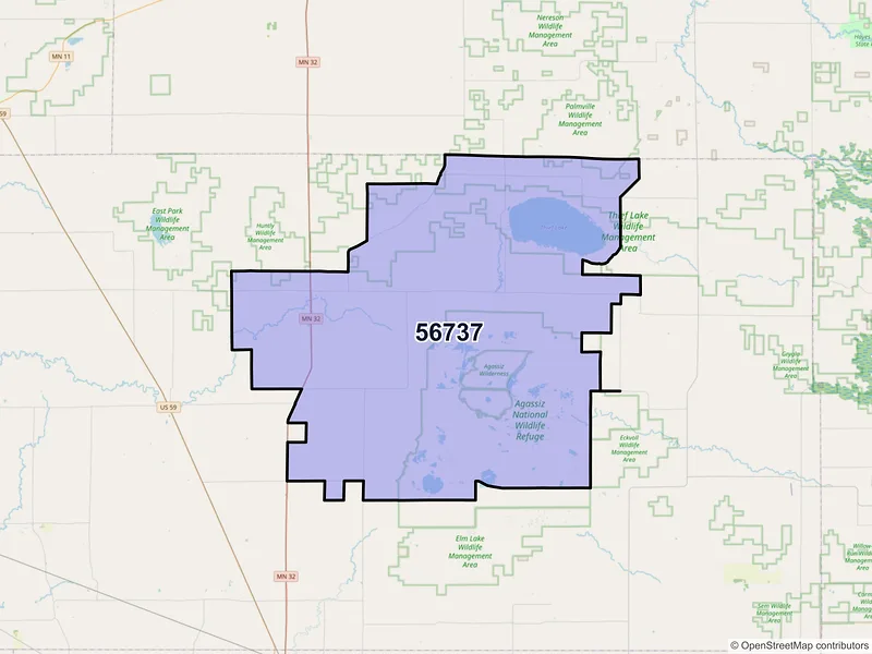 Map of ZIP Code 56737 — Middle River, MN