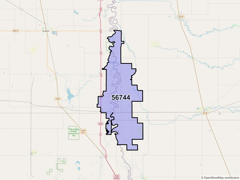 Map of Oslo, Minnesota and ZIP codes