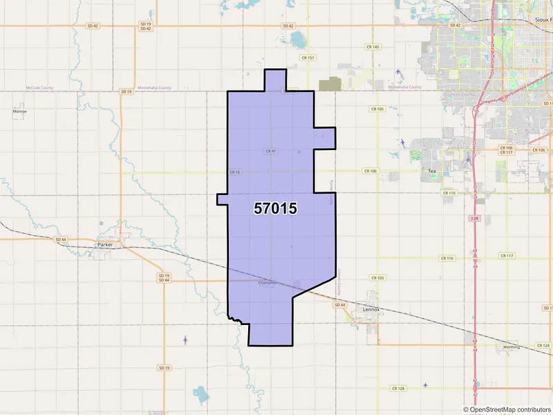 Map of Chancellor, South Dakota and ZIP codes