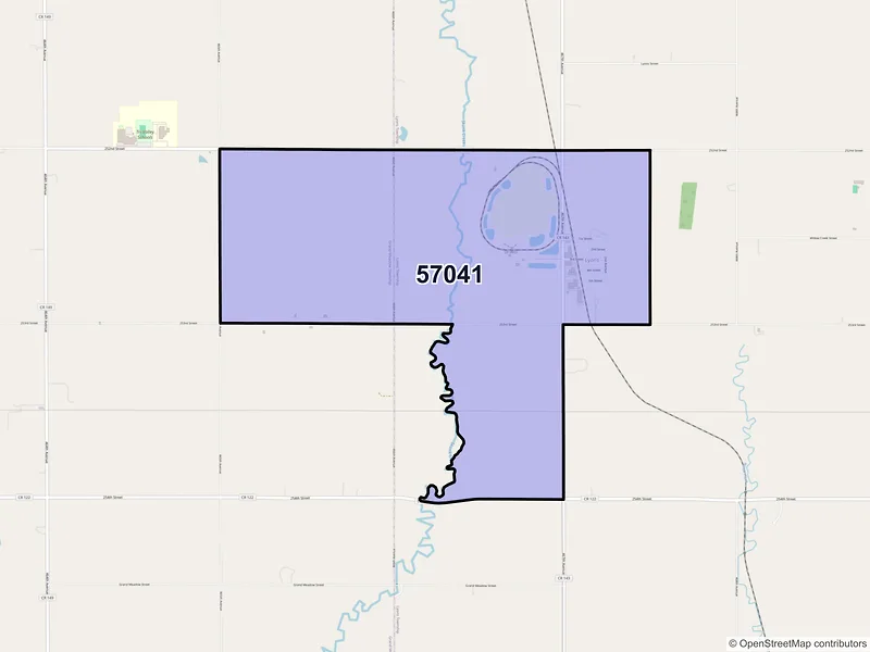 Map of ZIP Code 57041 — Lyons, SD