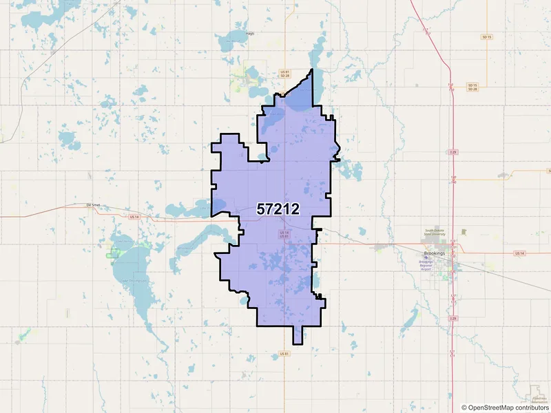 Map of Arlington, South Dakota and ZIP codes
