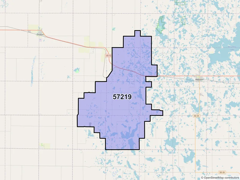 Map of ZIP Code 57219 — Bristol, SD