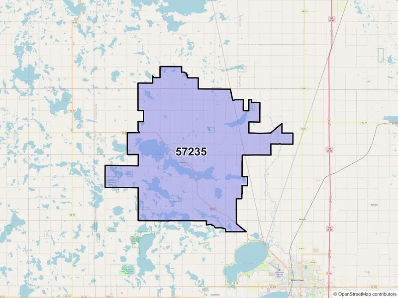 Map of ZIP Code 57235 — Florence, SD