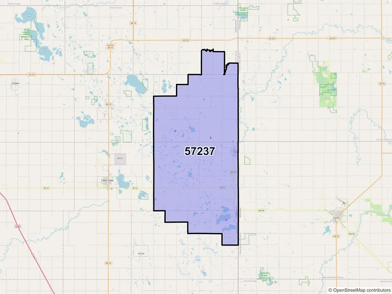 Map of ZIP Code 57237 — Gary, SD