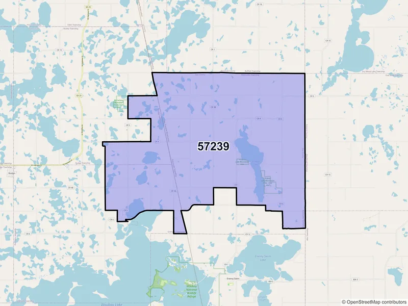 Map of ZIP Code 57239 — Grenville, SD