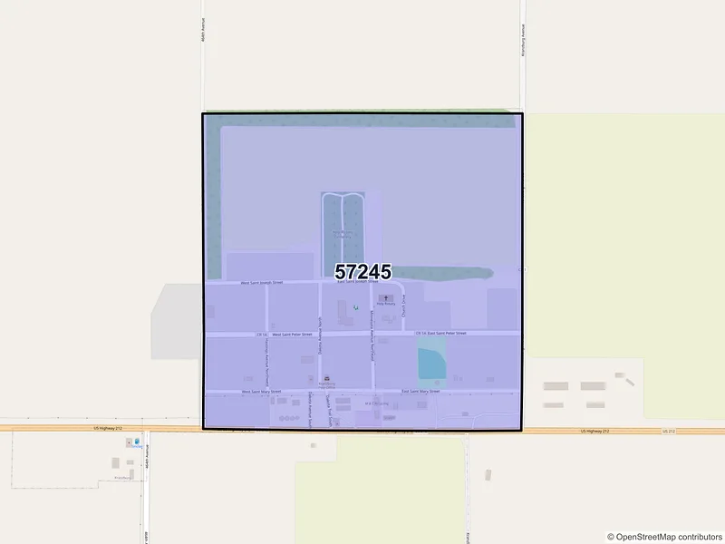 Map of Kranzburg, South Dakota and ZIP codes