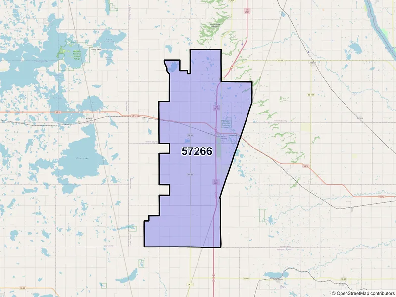 Map of Summit, South Dakota and ZIP codes