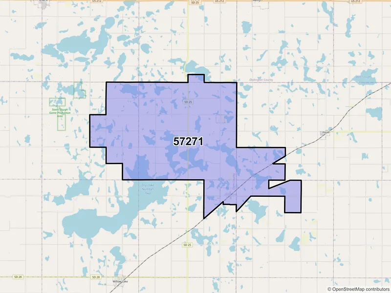 Map of ZIP Code 57271 — Vienna, SD