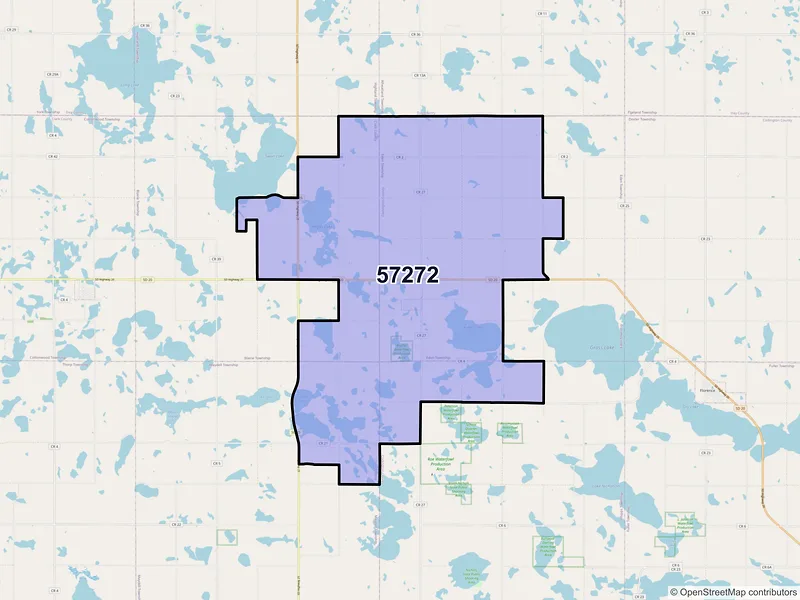 Map of ZIP Code 57272 — Wallace, SD